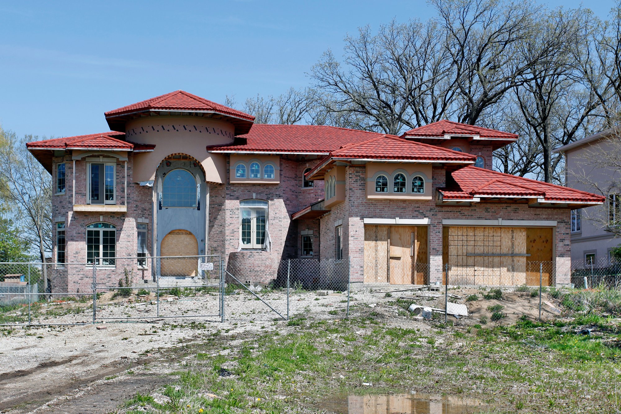 Abandoned new construction home