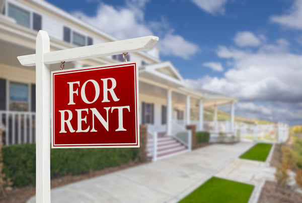 For rent signage in front yard