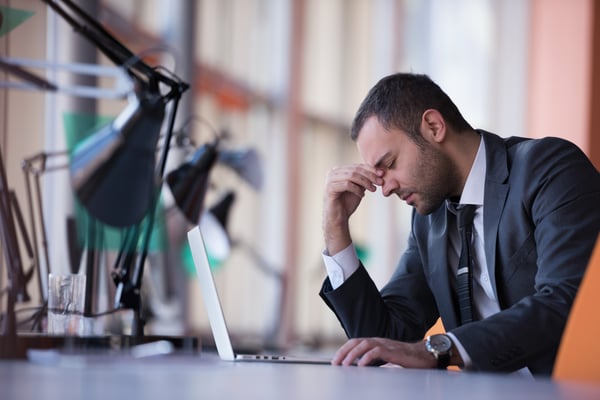 Frustrated young business man