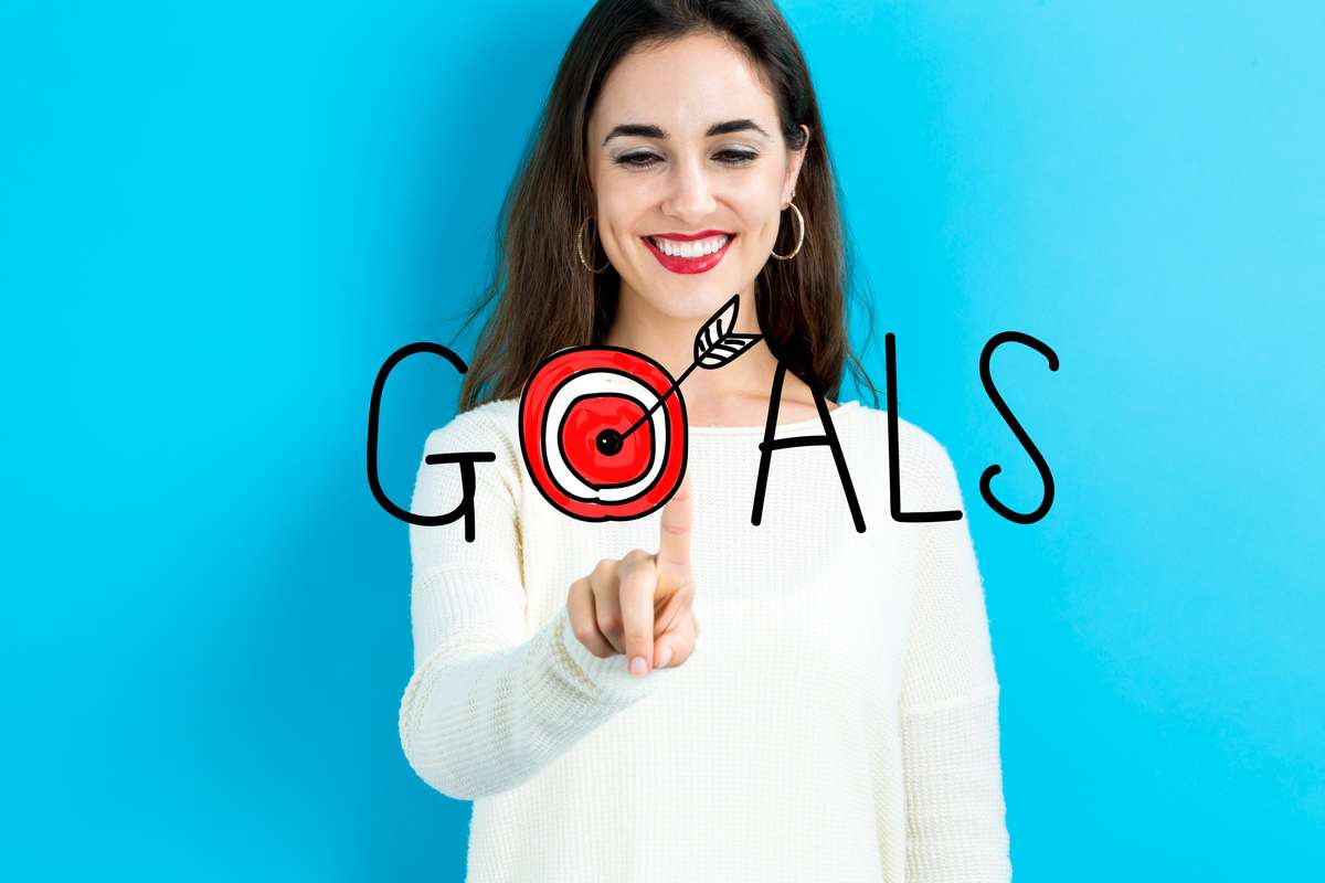 Goals concept with young woman (R) (S)