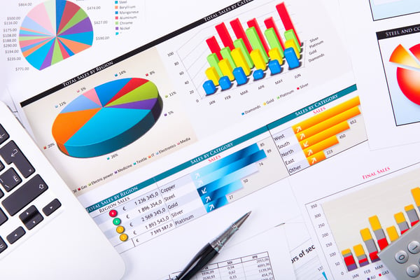 Graphs charts business table The workplace of business people